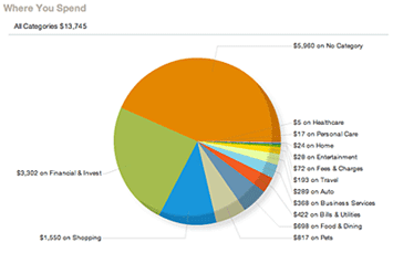 Mint.com spending pie chart